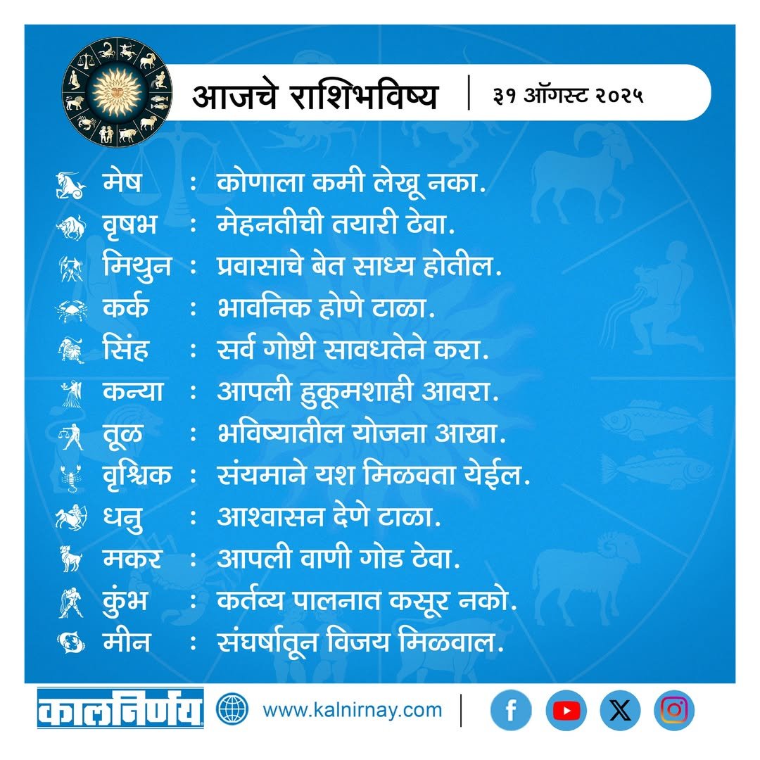 Kalnirnay 2025 today horoscope Kalnirnay 2025 today horoscope