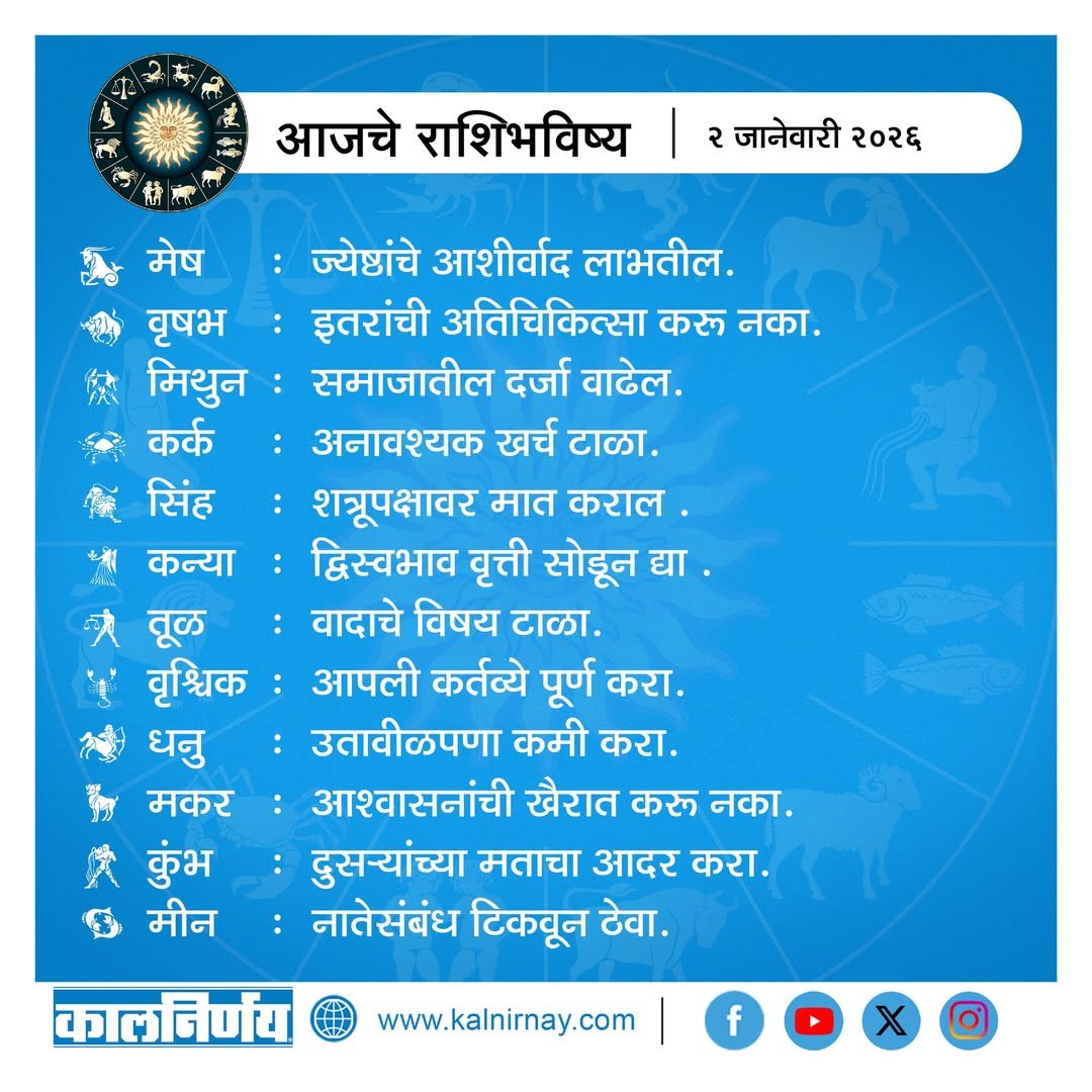 Kalnirnay 2026 today horoscope Kalnirnay 2026 today horoscope