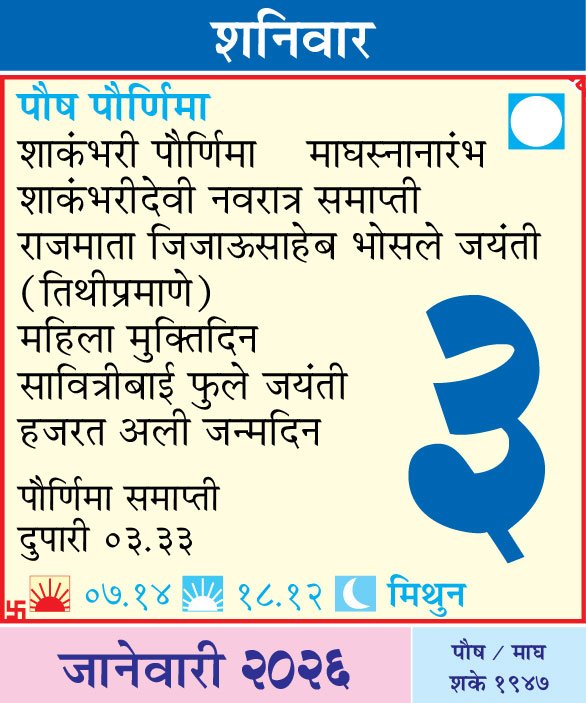 Kalnirnay 2026 today date Kalnirnay 2026 today date