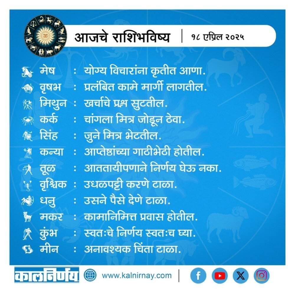 Kalnirnay 2025 today horoscope Kalnirnay 2025 today horoscope